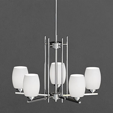 Elegant Eileen Chandelier: 5-Light Chrome 3D model image 1 