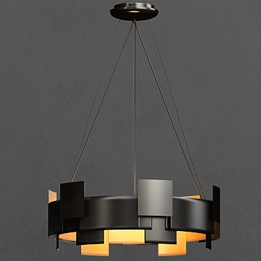 Stylish LED Chandelier: Olde Bronze 3D model image 1 