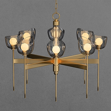 Vintage Charm: Davis LED Chandelier 3D model image 1 