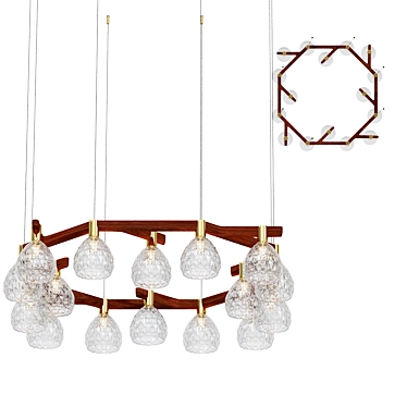 Glamorous FOLIA 16-Light Chandelier 3D model image 1 