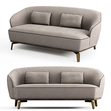 Giorgetti TAMINO Walnut Sofa: Elegant Upholstered Seating 3D model image 1 