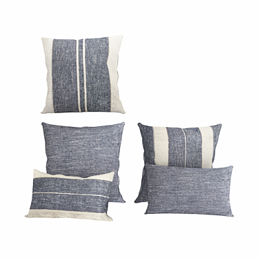 Indigo Textured Cushions by Restoration Hardware 3D model image 1 