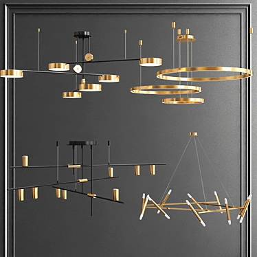 Sleek & Chic Chandelier Collection 3D model image 1 