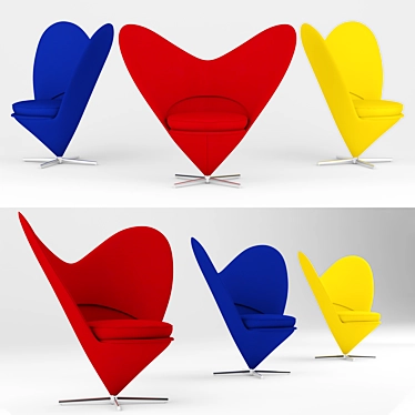 Modern Heart Cone Chair: Stylish and Comfortable 3D model image 1 