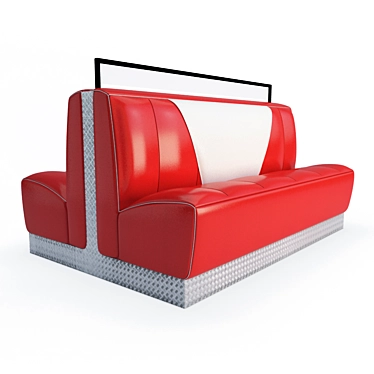 Retro American Diner Bench 3D model image 1 