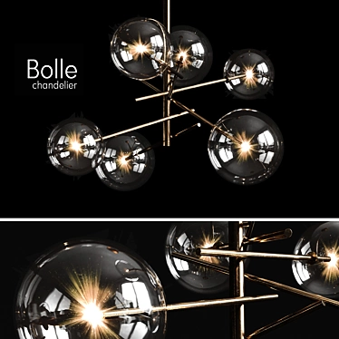 Bolle 6-Light Chandelier by Gallotti & Radice 3D model image 1 