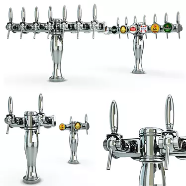 Elysee Beer Taps: Elegant 3D Bar Accessories 3D model image 1 