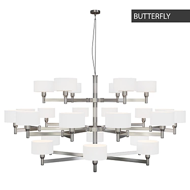 Elegant Butterfly Chandelier 3D model image 1 