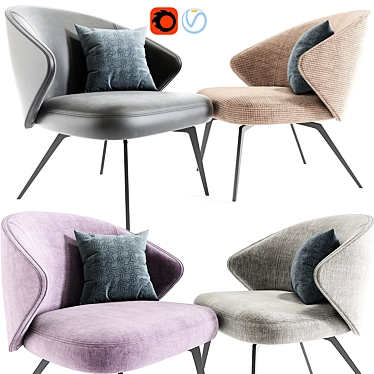 Elegant Ellen Armchair: Astele 02 3D model image 1 