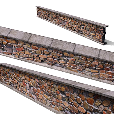 Granite Stone Wall - Seamless and Versatile 3D model image 1 