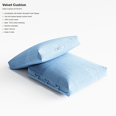 Luxurious Velvet Cushion: Crate&Barrel 3D model image 1 