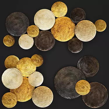Title: Golden Circle Wall Art 3D model image 1 