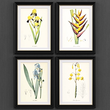 Modern Botanical Art Prints Set 3D model image 1 