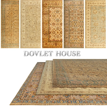 DOVLET HOUSE 5-Piece Carpets (Part 401) 3D model image 1 