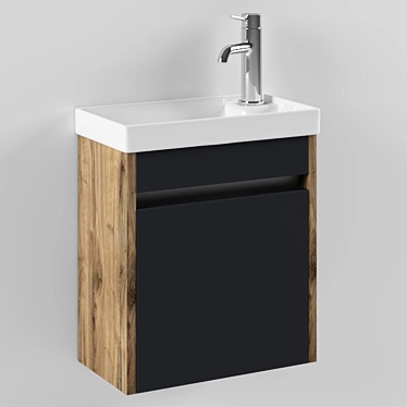 Sleek Bath Cabinet: Space-Saving Design 3D model image 1 