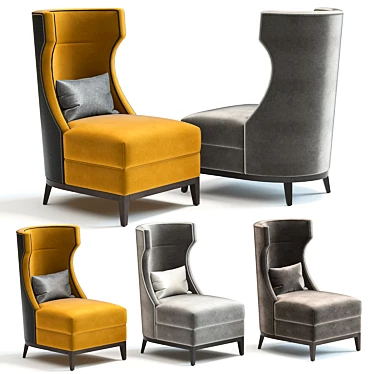 Parker Armchair: Stylish 3D Model with 3 Color Options 3D model image 1 