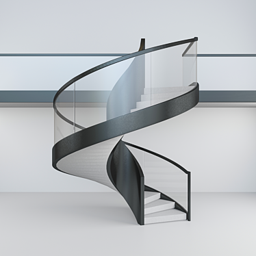 Elegant Radius 1400mm Stair 3D model image 1 