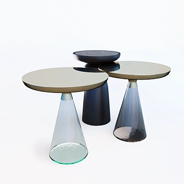 Elegante Glass Side Tables 3D model image 1 