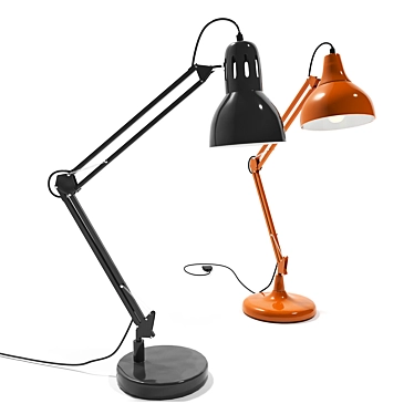 Sleek 2-Light Table Lamp Set 3D model image 1 
