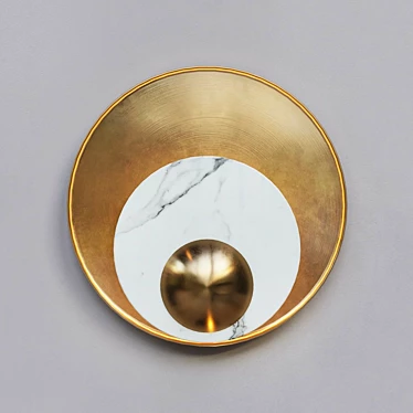 Glimmering Gold Round Wall Sconce 3D model image 1 