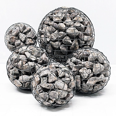 Rocky Sphere Gabion: Premium 3D Model 3D model image 1 