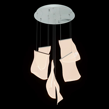 Rinkle LED 6-Light Pendant - Modern Stylish Illumination 3D model image 1 