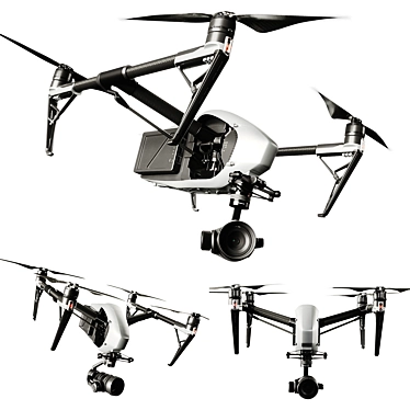 High-Performance DJI Inspire 2 Drone 3D model image 1 