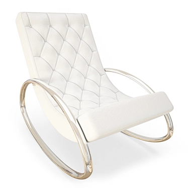 Sleek Leather Rocker 3D model image 1 