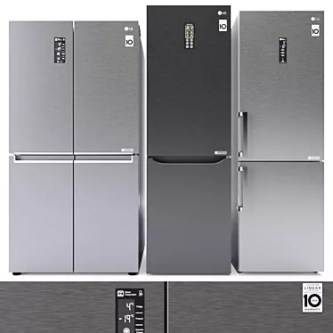 LG Refrigerator Set: Perfect Cooling Solutions 3D model image 1 