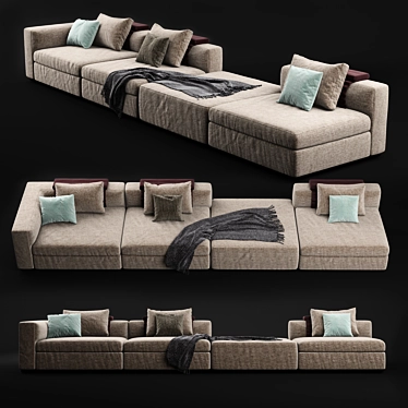 MOLTENI Albert Modular Sofa: Versatile Elegance 3D model image 1 