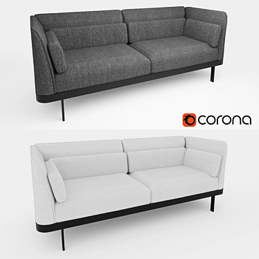 Luna Modern Velvet Sofa: Stylish Comfort 3D model image 1 