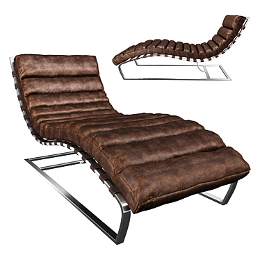 Vintage Leather Lounge Chair by Oviedo 3D model image 1 
