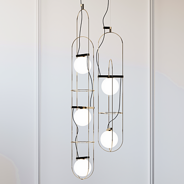 Elegant Setareh Pendant Lamp 3D model image 1 