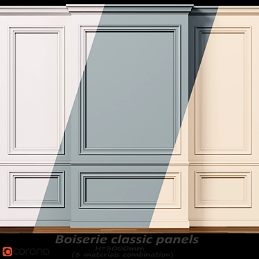 Classic Wall Molding Panels 3D model image 1 