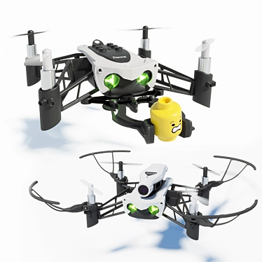 Parrot Mambo Drone Kit: Quadcopter with Camera, Shooting Cannon, and Lego Figure Head 3D model image 1 