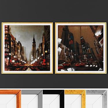 Modern Style Picture Frame Set 3D model image 1 