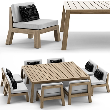 Luxury outdoor dining set: Bonaire 3D model image 1 