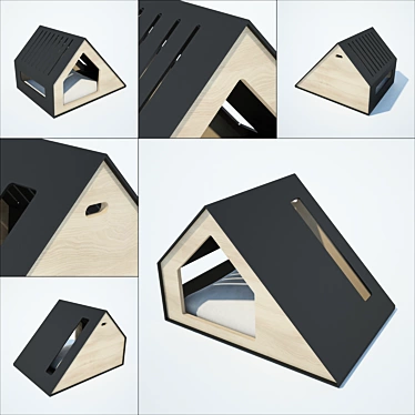 Elongated Window Pet House 3D model image 1 
