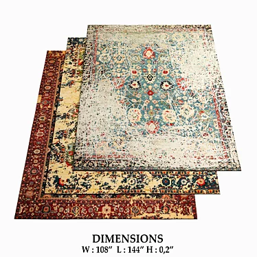 Erased Heritage Bidjar Rugs 3D model image 1 