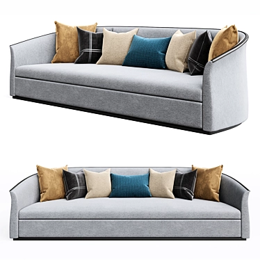 Modern 2-Seater Sofa: 2600mm length, 920mm width, 745mm height 3D model image 1 