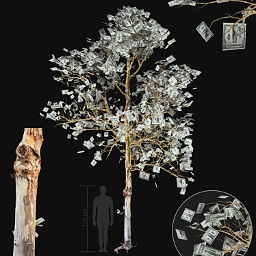 Lush Wealth Money Tree 3D model image 1 