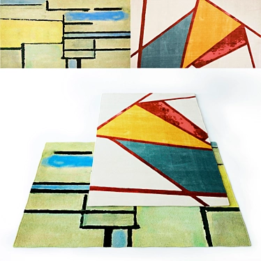 Bauhaus-inspired Geometric Rugs in Visrayon | 200x300cm 3D model image 1 