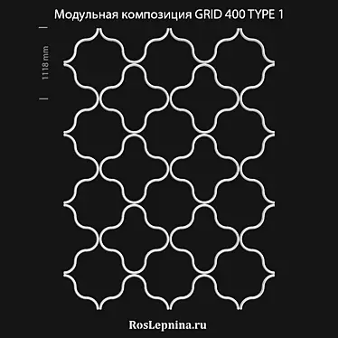 Modular Grid 400 - Stylish Gypsum Decor! 3D model image 1 