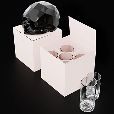 Sleek NudeGlass Trio Set 3D model image 1 