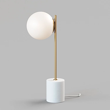 Elegant Brass Sphere Table Lamp 3D model image 1 