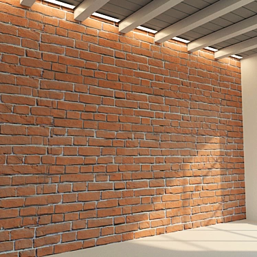 Vintage Brick Wall Texture 3D model image 1 