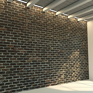 Vintage Brick Wall Texture 3D model image 1 