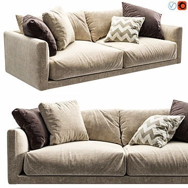 Modern Poliform Bristol Sofa 3D model image 1 