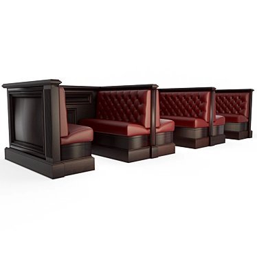 English Style Leather Bench for Restaurants and Pubs 3D model image 1 