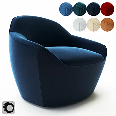 Bernhardt Design Becca Armchair: Sleek & Stylish Accent Seating 3D model image 1 